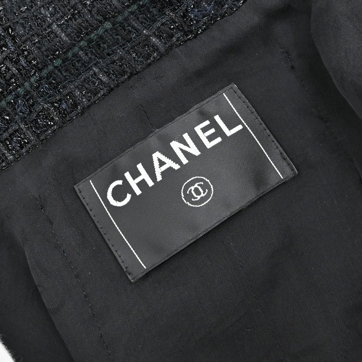 Chanel Single Breasted Jacket Tweed Black