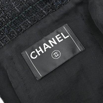 Chanel Single Breasted Jacket Tweed Black