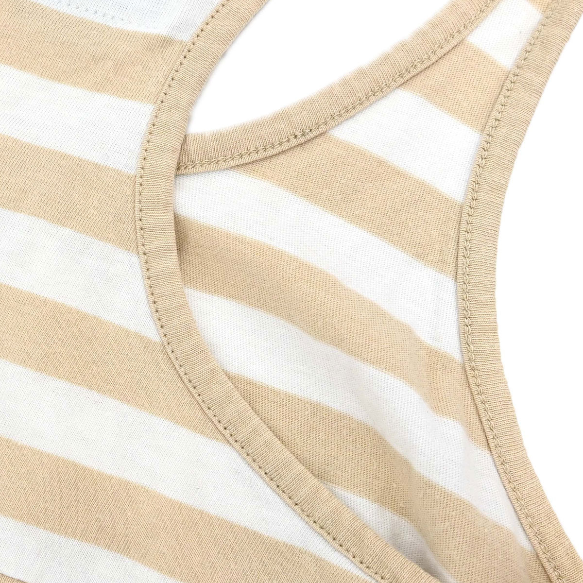 Chanel 2007 Striped Tank Top Beige White #34