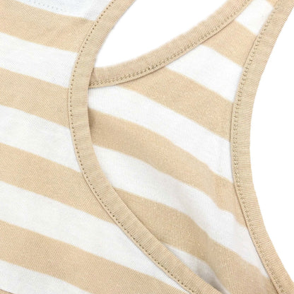 Chanel 2007 Striped Tank Top Beige White #34
