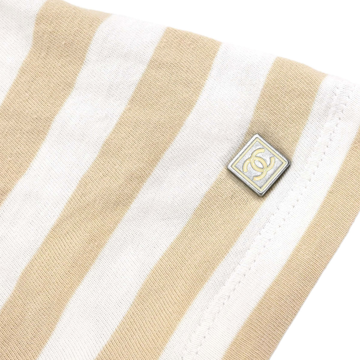 Chanel 2007 Striped Tank Top Beige White #34