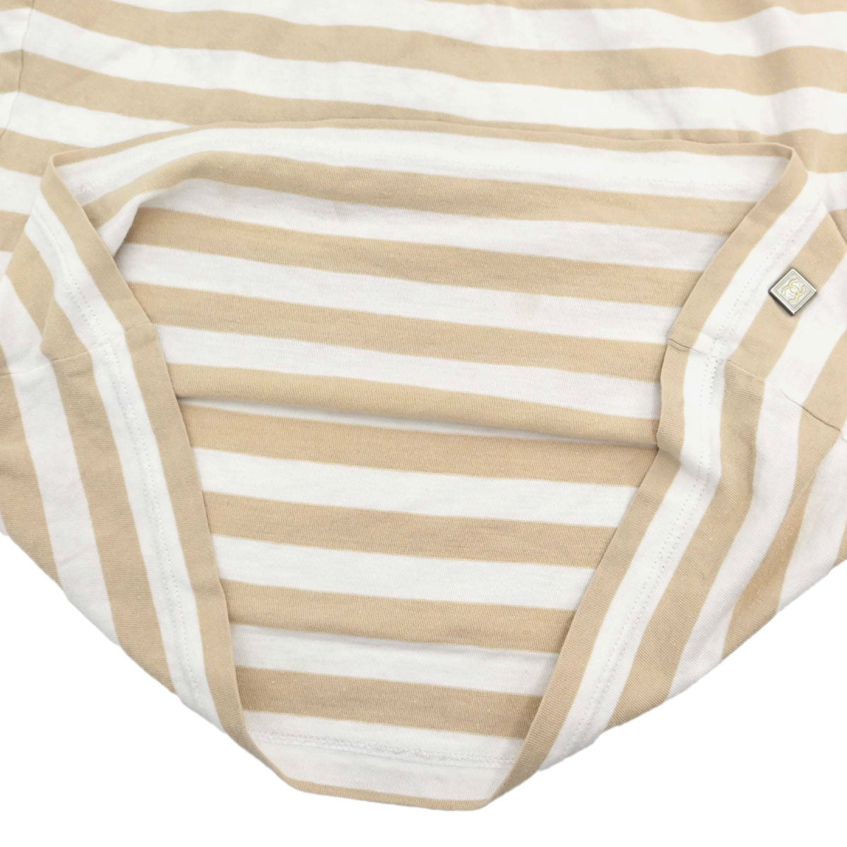 Chanel 2007 Striped Tank Top Beige White #34