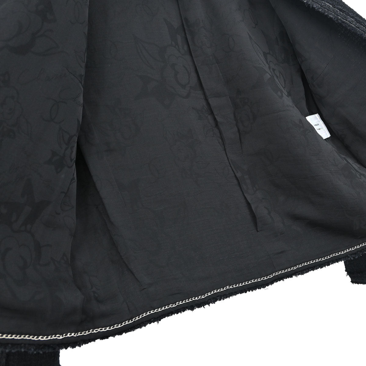 Chanel 2009 Collarless Tweed Jacket Black #38