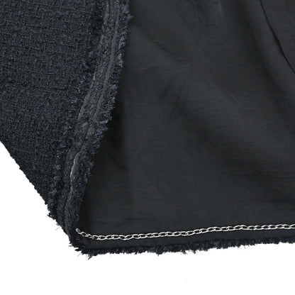 Chanel 2009 Collarless Tweed Jacket Black #38
