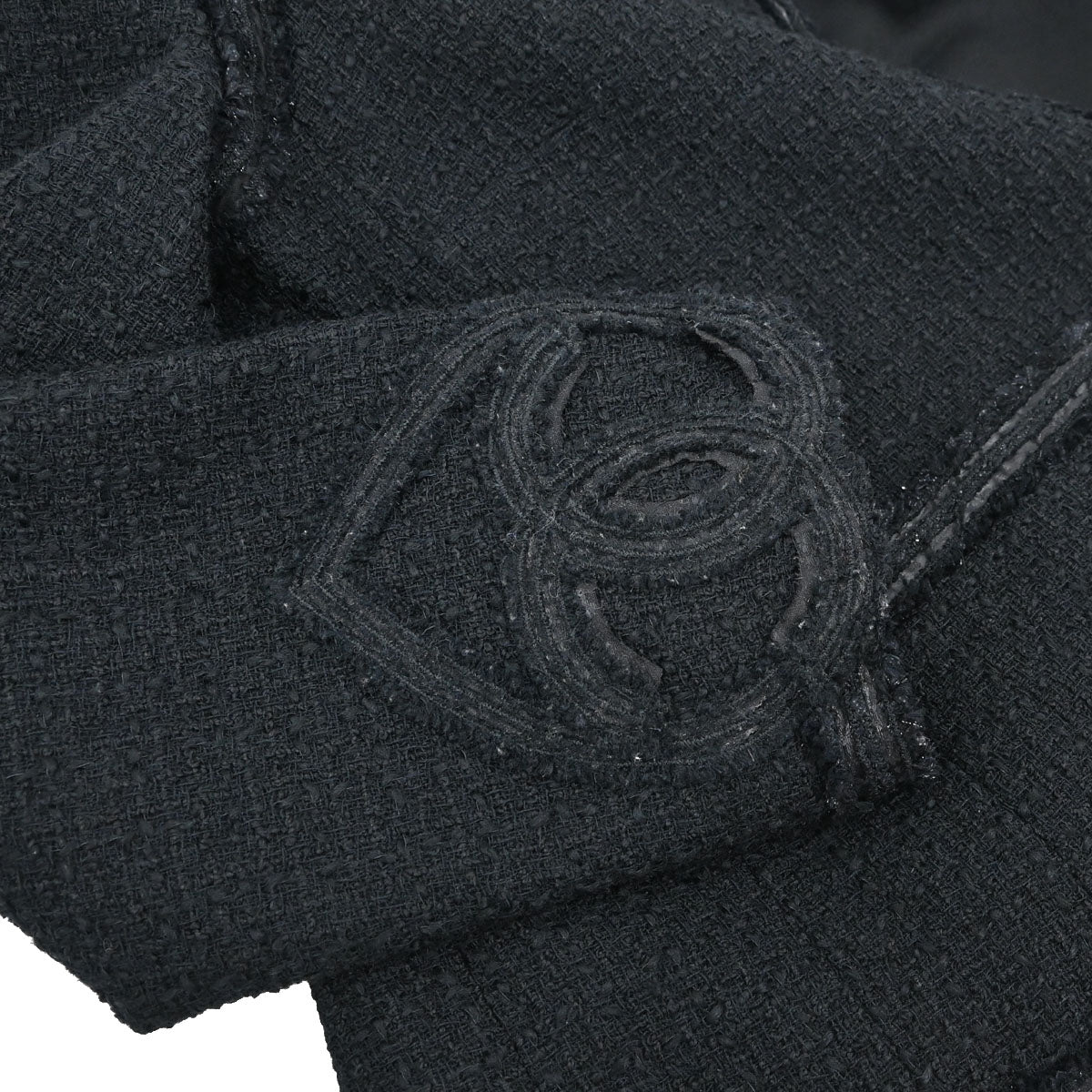 Chanel 2009 Collarless Tweed Jacket Black #38