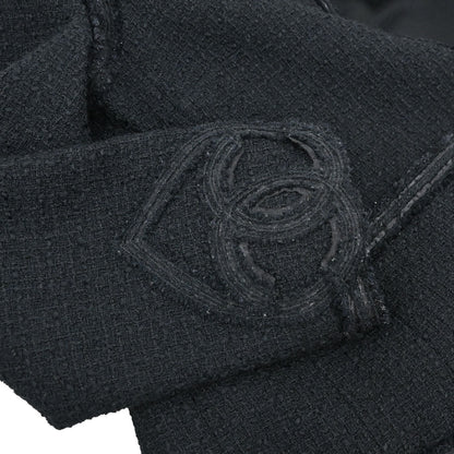 Chanel 2009 Collarless Tweed Jacket Black #38