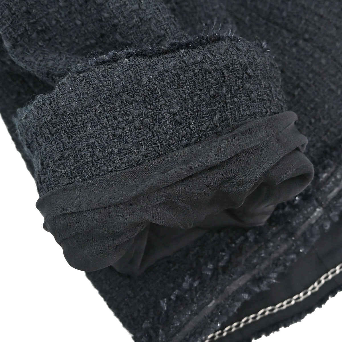 Chanel 2009 Collarless Tweed Jacket Black #38