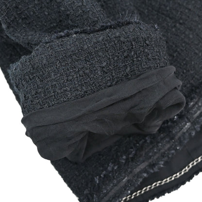 Chanel 2009 Collarless Tweed Jacket Black #38
