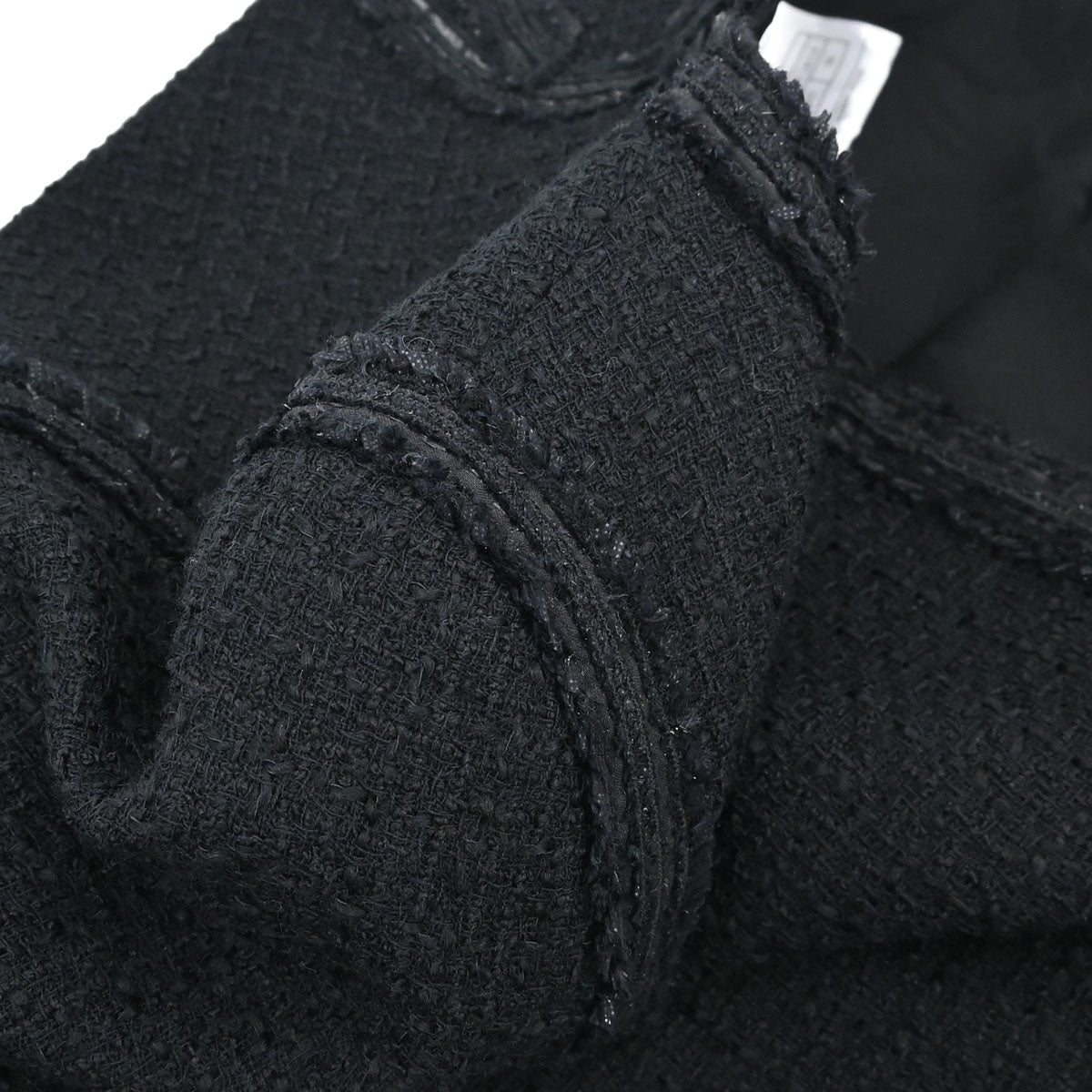 Chanel 2009 Collarless Tweed Jacket Black #38