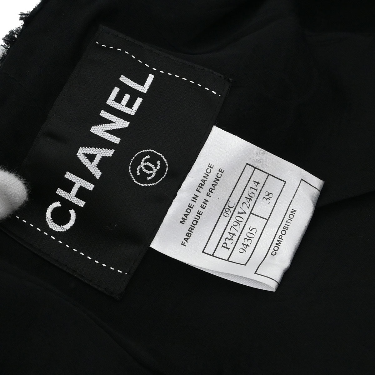 Chanel 2009 Collarless Tweed Jacket Black #38