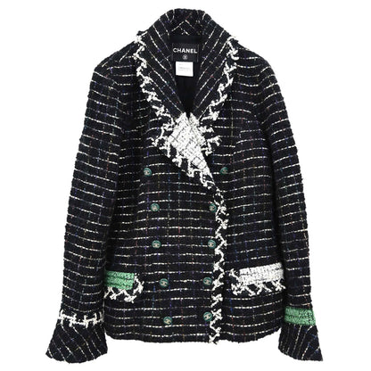 Chanel 2009 Double Breasted Tweed Jacket Black P36833W04384 #44