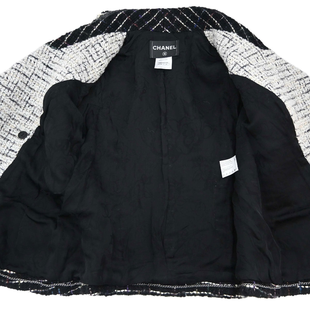 Chanel 2009 Double Breasted Tweed Jacket Black P36833W04384 #44
