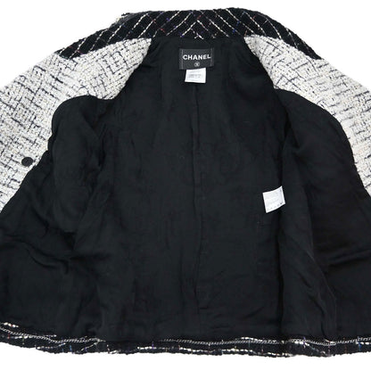 Chanel 2009 Double Breasted Tweed Jacket Black P36833W04384 #44