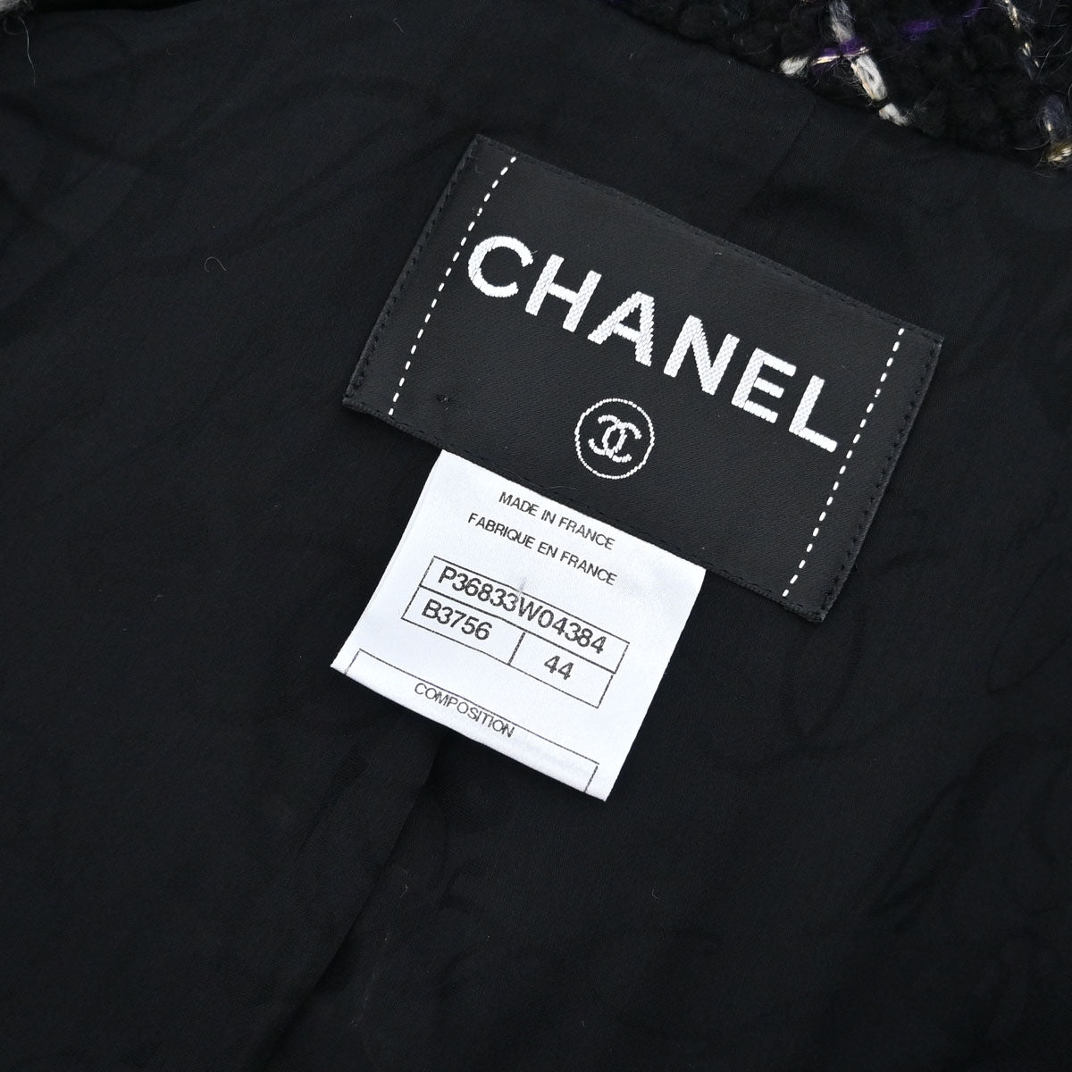 Chanel 2009 Double Breasted Tweed Jacket Black P36833W04384 #44