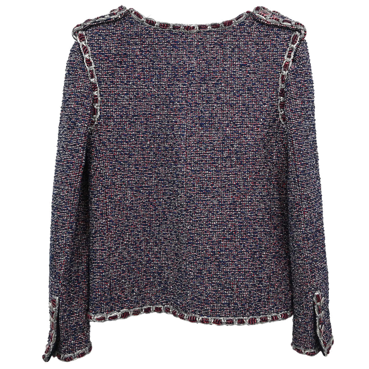 Chanel 2016 Collarless Tweed Jacket Navy #34