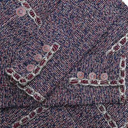 Chanel 2016 Collarless Tweed Jacket Navy #34