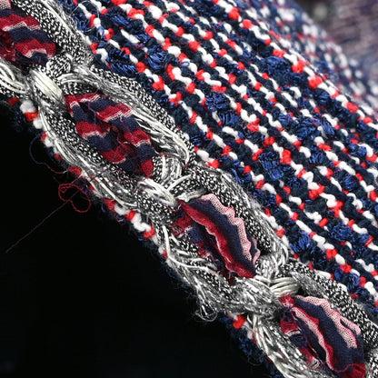 Chanel 2016 Collarless Tweed Jacket Navy #34