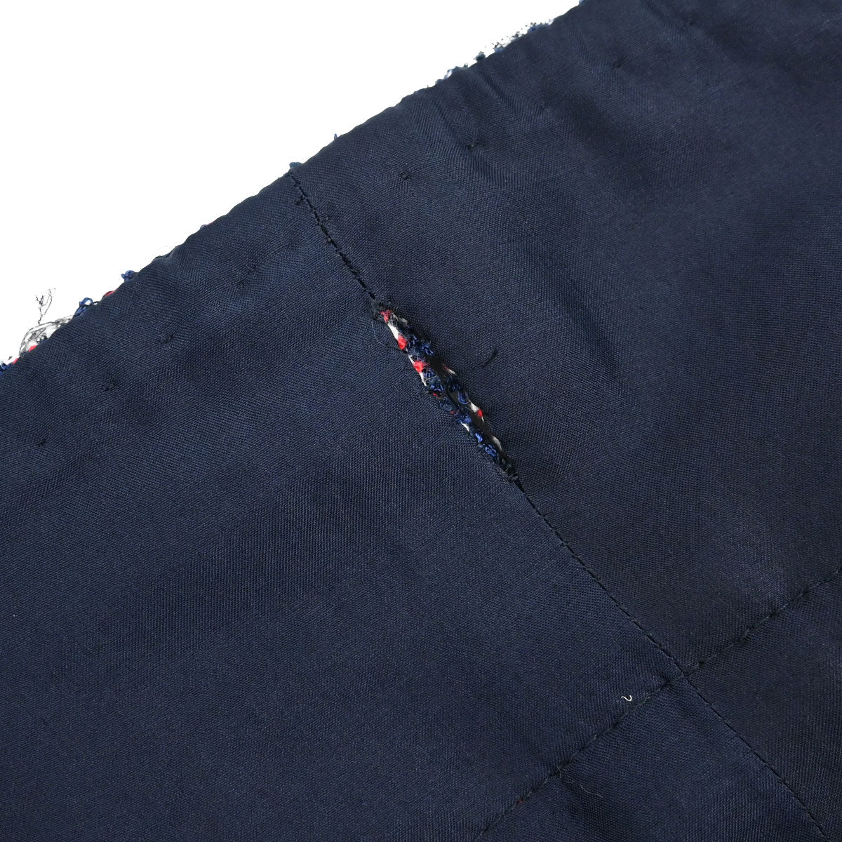 Chanel 2016 Collarless Tweed Jacket Navy #34