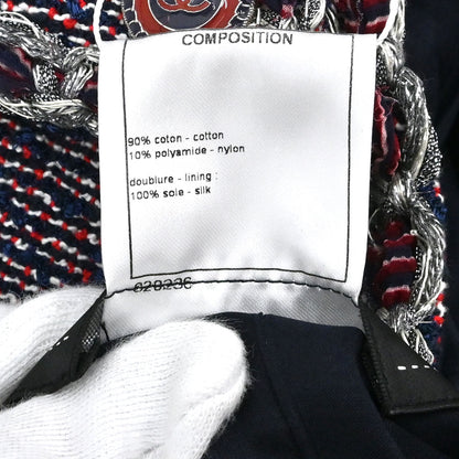 Chanel 2016 Collarless Tweed Jacket Navy #34