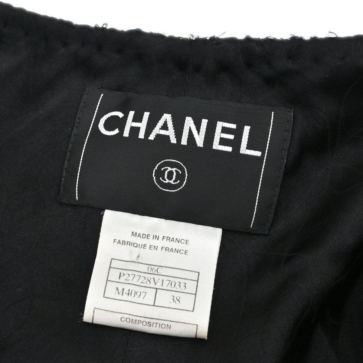 Chanel 2006 Collarless Zip Up Tweed Jacket #38