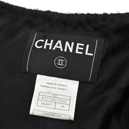 Chanel 2006 Collarless Zip Up Tweed Jacket #38