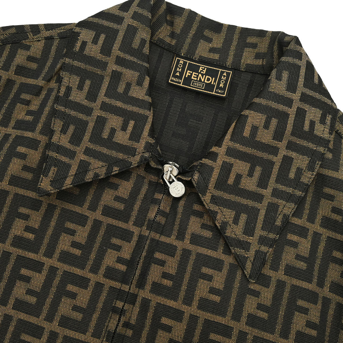Fendi Zip Up Jacket Zucca Brown #40