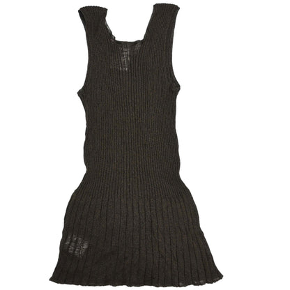 Chanel 1999 Ribbed Dress Brown #38