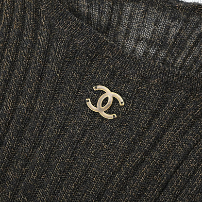 Chanel 1999 Ribbed Dress Brown #38