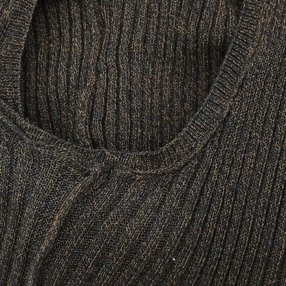 Chanel 1999 Ribbed Dress Brown #38