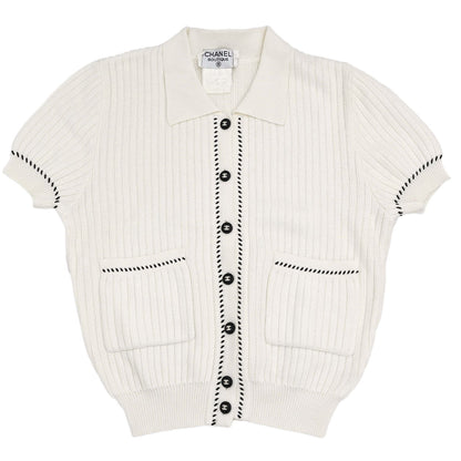 Chanel 1996 Short Sleeve Top White #38