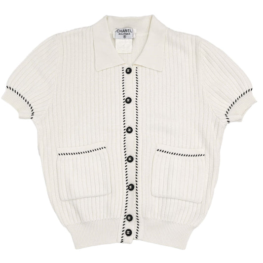 Chanel 1996 Short Sleeve Top White #38