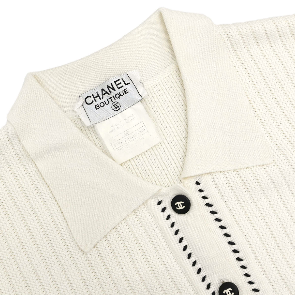 Chanel 1996 Short Sleeve Top White #38