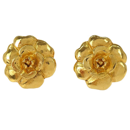 Chanel Gold Camellia Clip-On Earrings