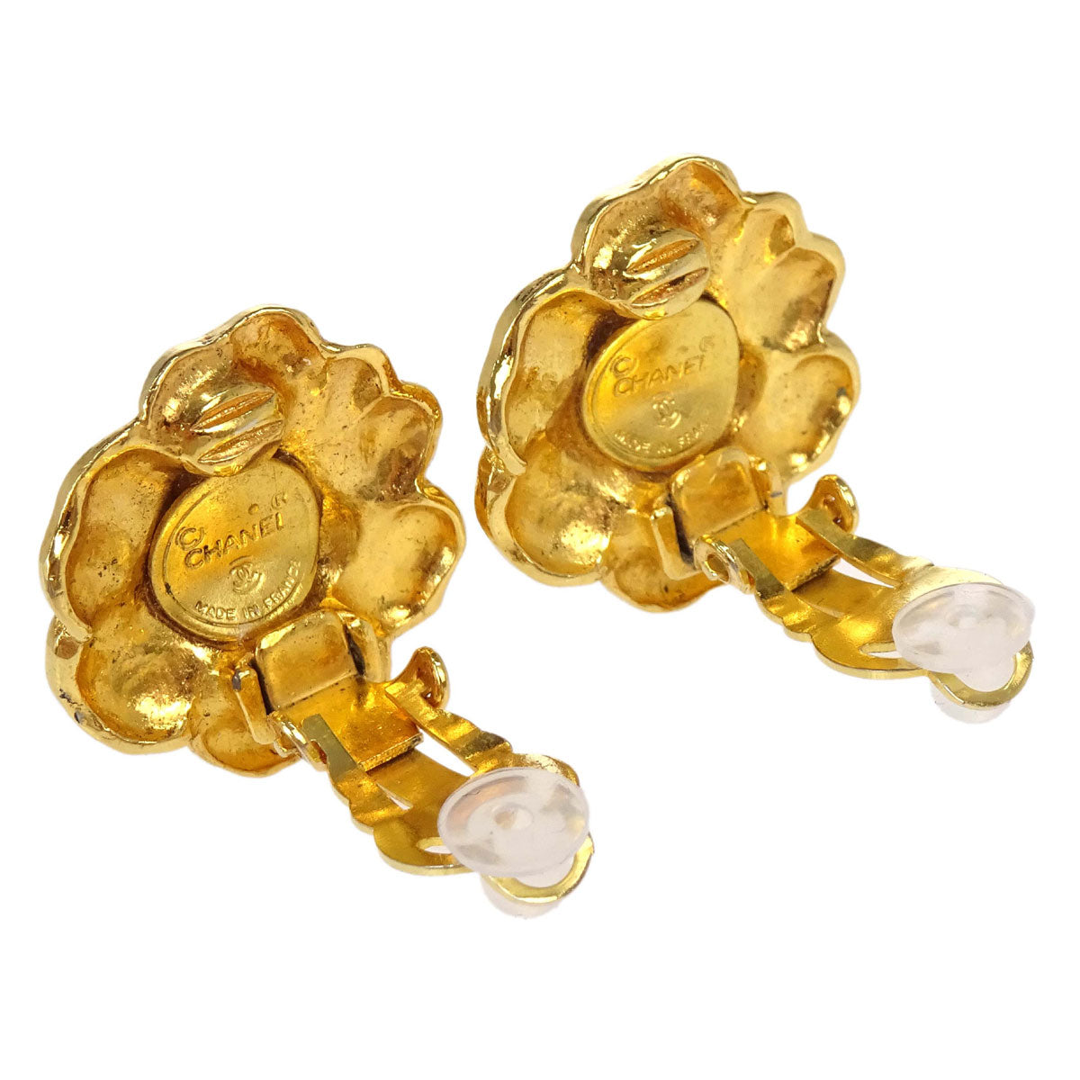 Chanel Gold Camellia Clip-On Earrings
