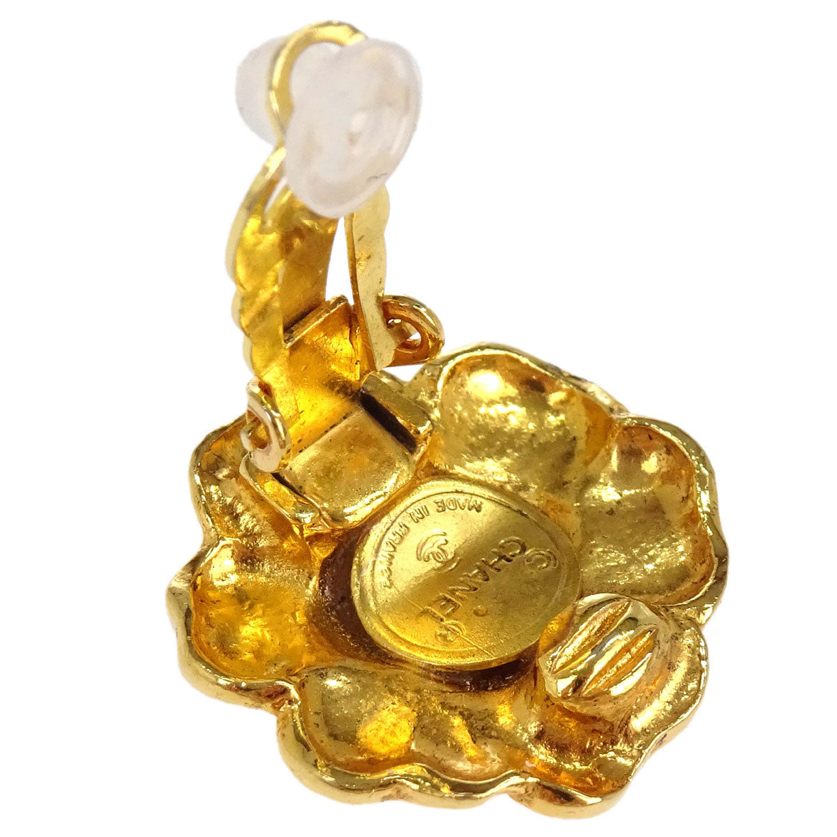 Chanel Gold Camellia Clip-On Earrings