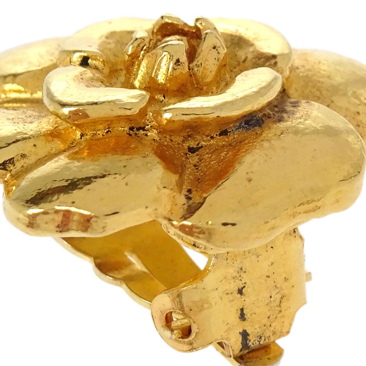 Chanel Gold Camellia Clip-On Earrings