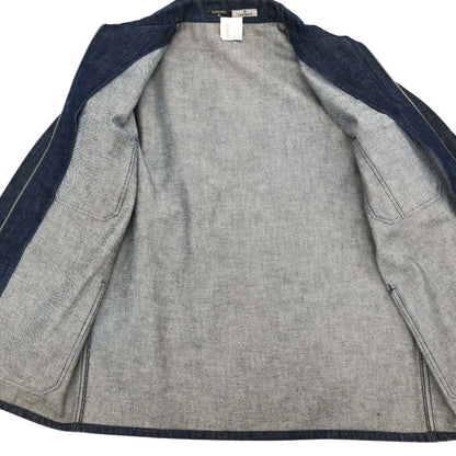 Chanel 1999 Zip Up Denim Jacket Indigo #38