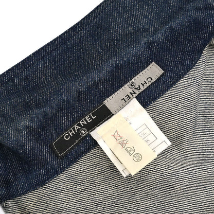 Chanel 1999 Zip Up Denim Jacket Indigo #38