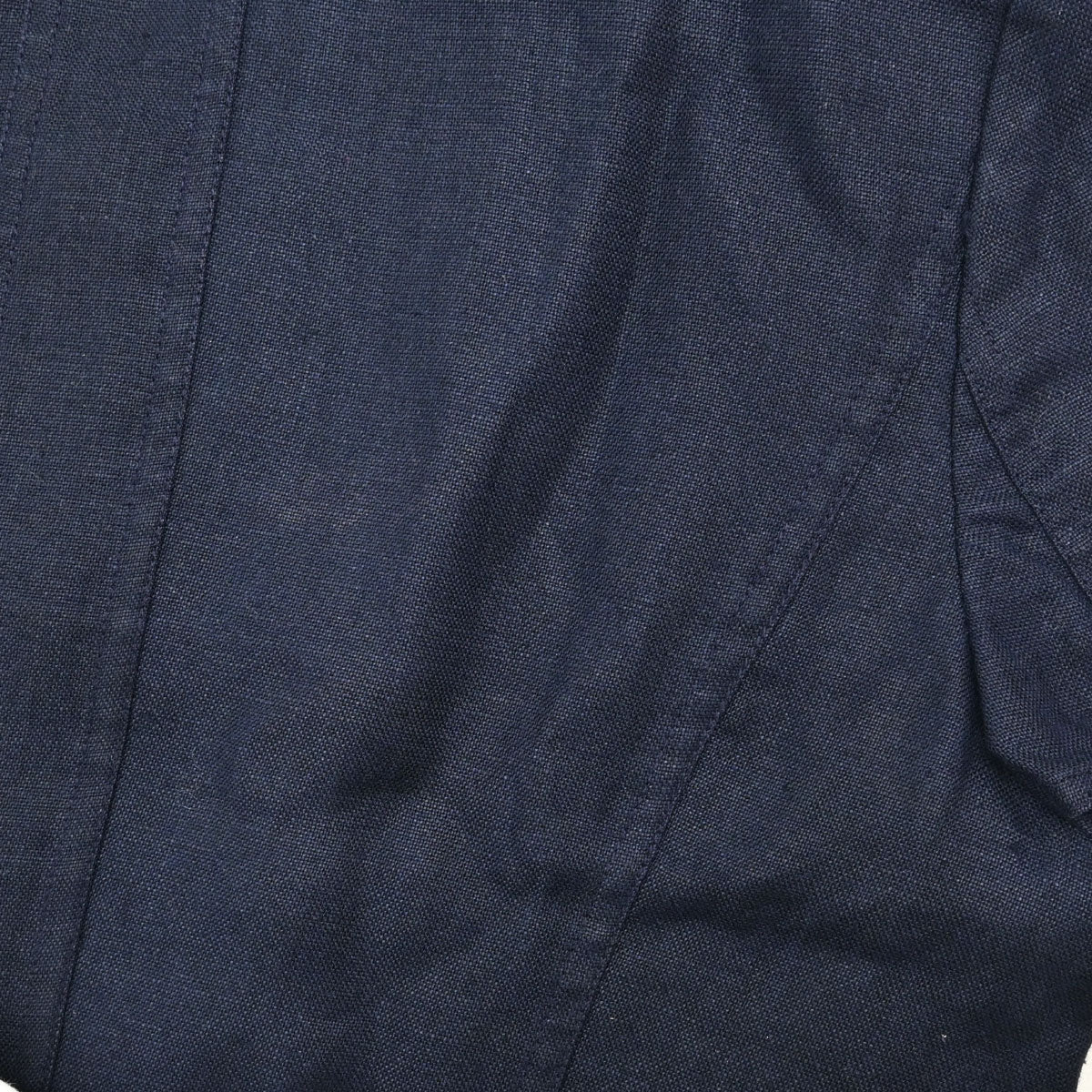 Chanel Button Up Short Sleeve Top Linen Navy