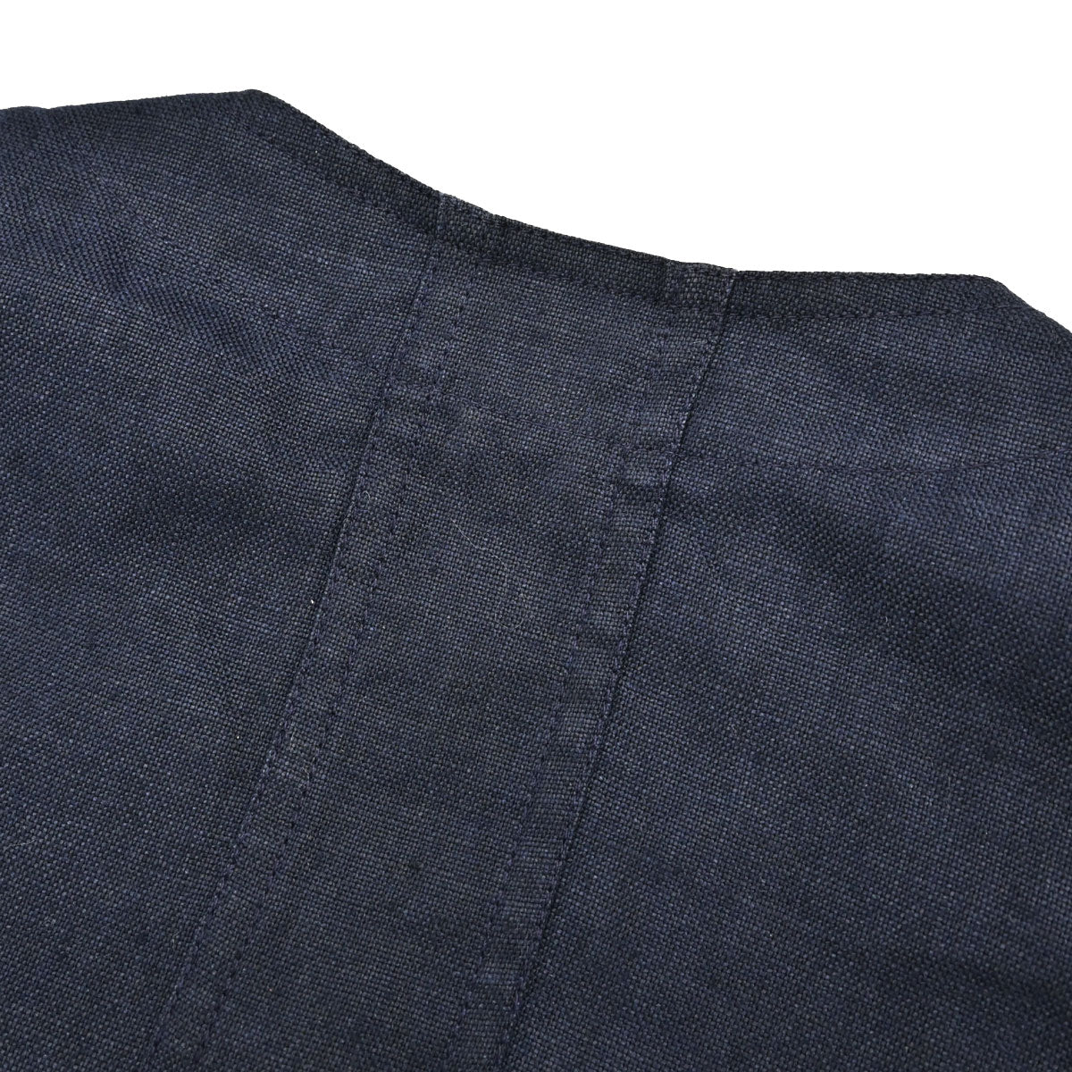 Chanel Button Up Short Sleeve Top Linen Navy