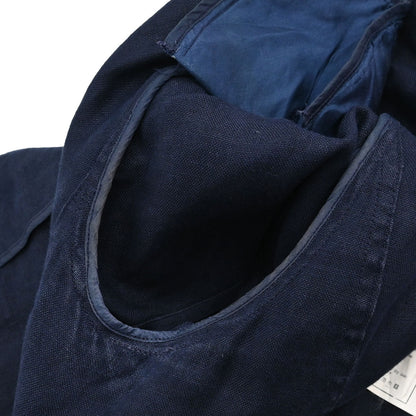 Chanel Button Up Short Sleeve Top Linen Navy