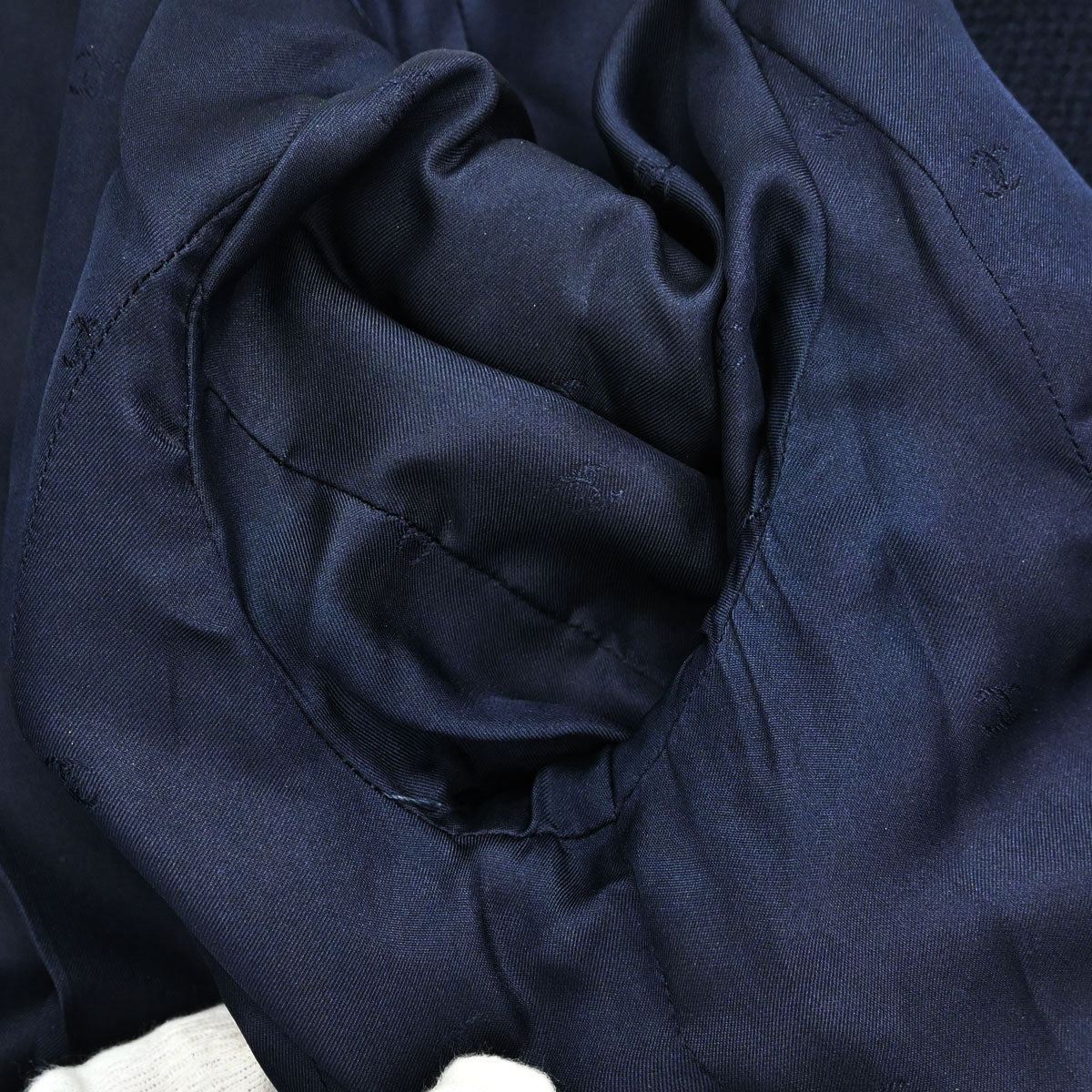 Chanel 1997 Collarless Tweed Jacket Navy #36