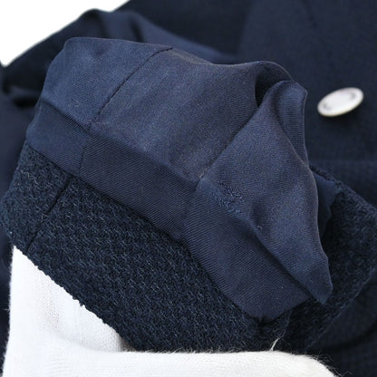 Chanel 1997 Collarless Tweed Jacket Navy #36