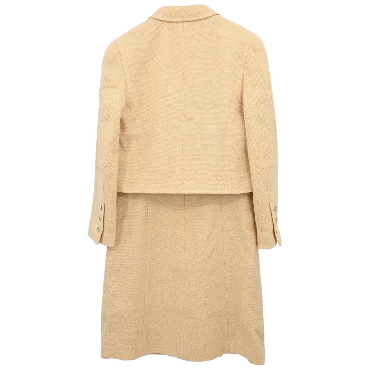 Chanel 1996 Setup Suit Jacket Sleeveless Dress Ivory #36