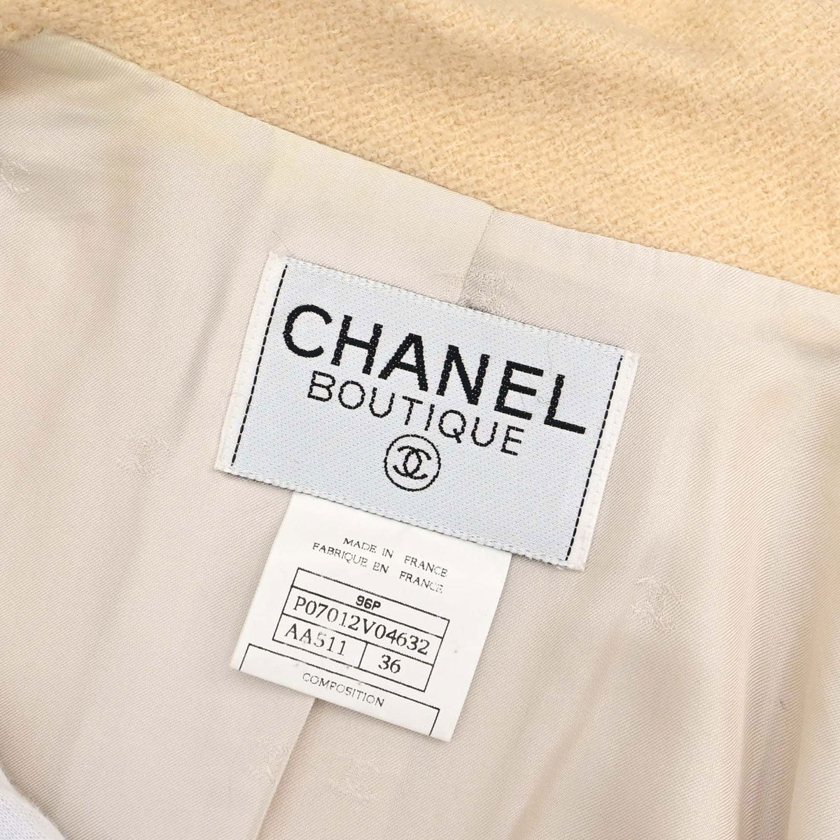 Chanel 1996 Setup Suit Jacket Sleeveless Dress Ivory #36