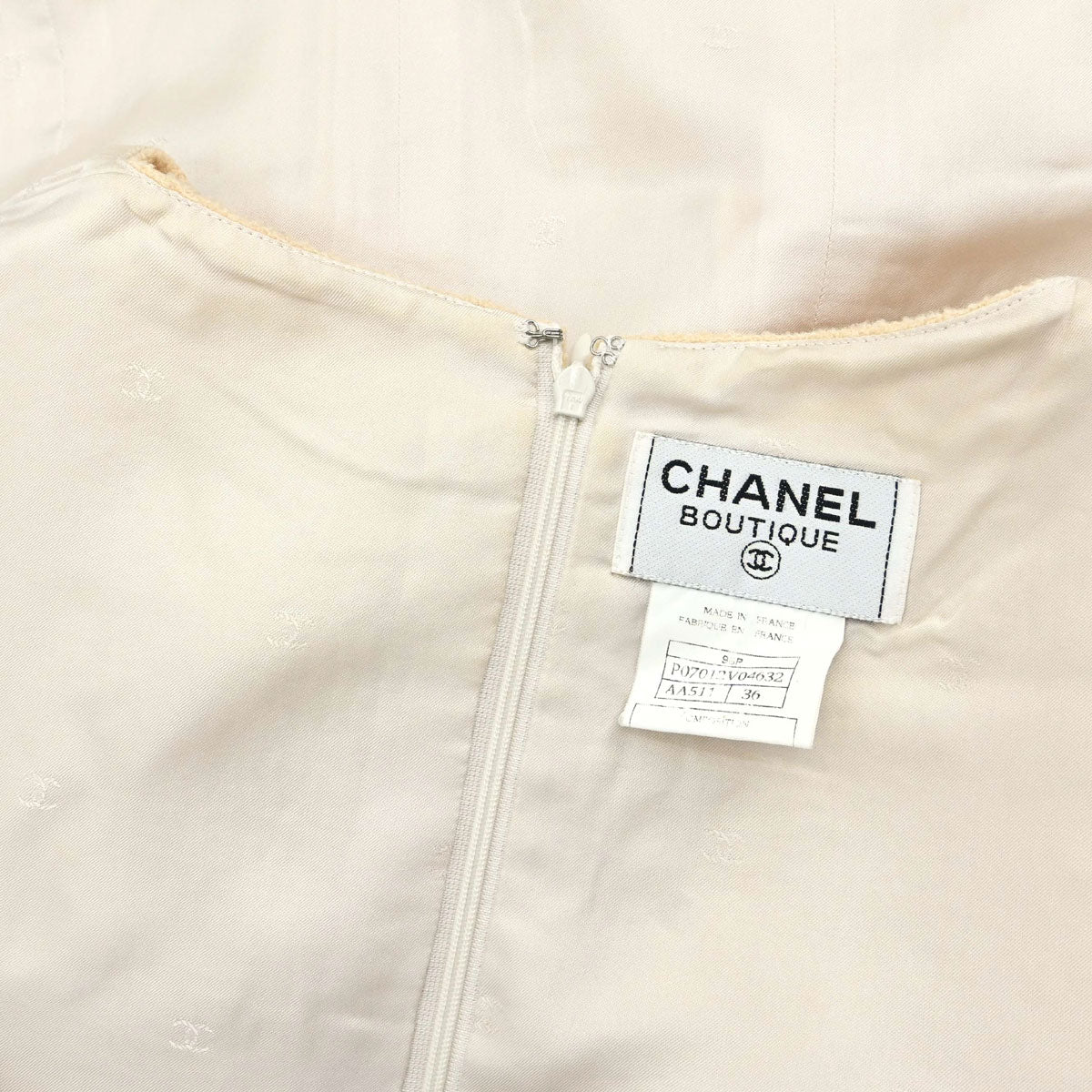 Chanel 1996 Setup Suit Jacket Sleeveless Dress Ivory #36
