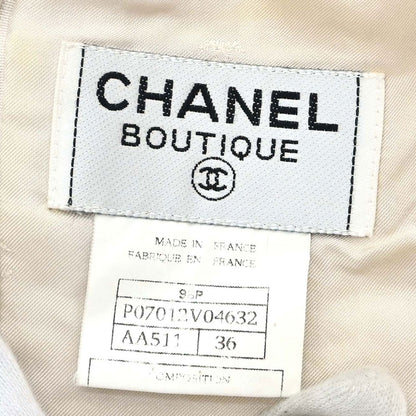 Chanel 1996 Setup Suit Jacket Sleeveless Dress Ivory #36