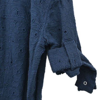 Chanel 2007 Sport Line CC Camellia Short Sleeve Dress Navy #38