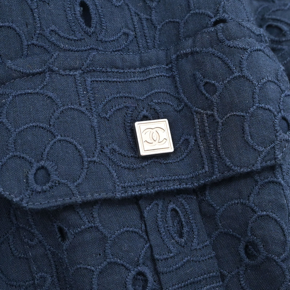 Chanel 2007 Sport Line CC Camellia Short Sleeve Dress Navy #38