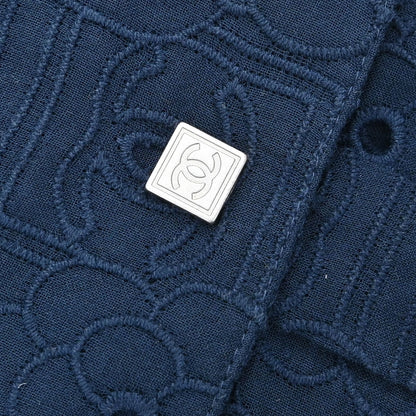 Chanel 2007 Sport Line CC Camellia Short Sleeve Dress Navy #38